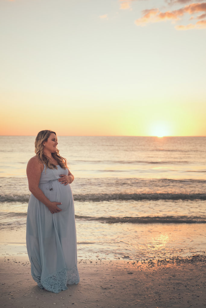 Clearwater Maternity Photographers | www.Joyelan.com | Honeymoon Island Sunset Maternity Session