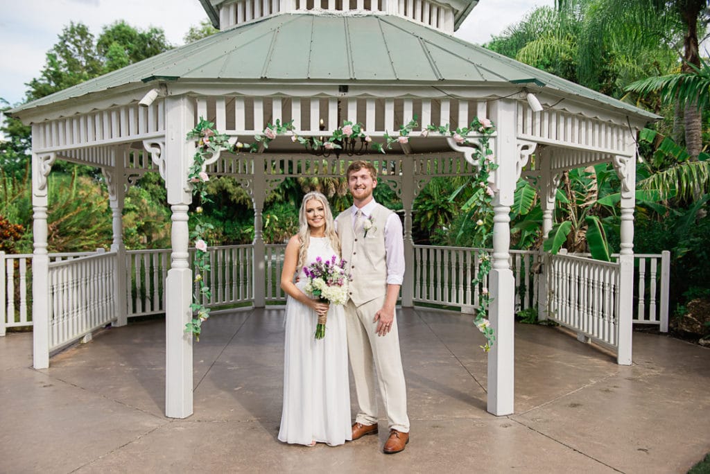Tampa Rustic Wedding venue Mixton Farms couple posing after wedding