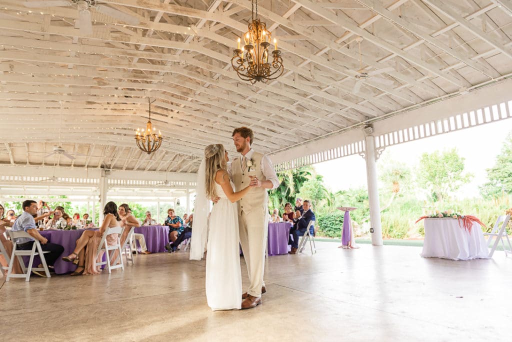Tampa Wedding Photographer Joyelan photo of couple first dance at Mixton Farms Wedding Venue