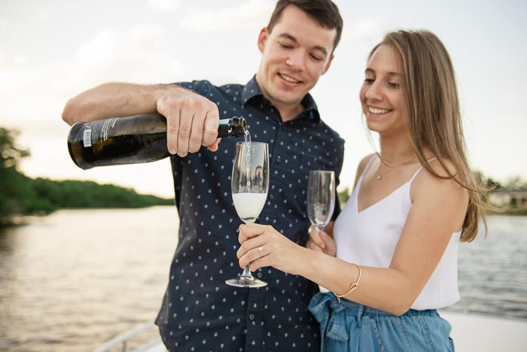 Tampa Wedding Photographer | Joyelan Photography | Sunset Boat Engagement Session St. Pete