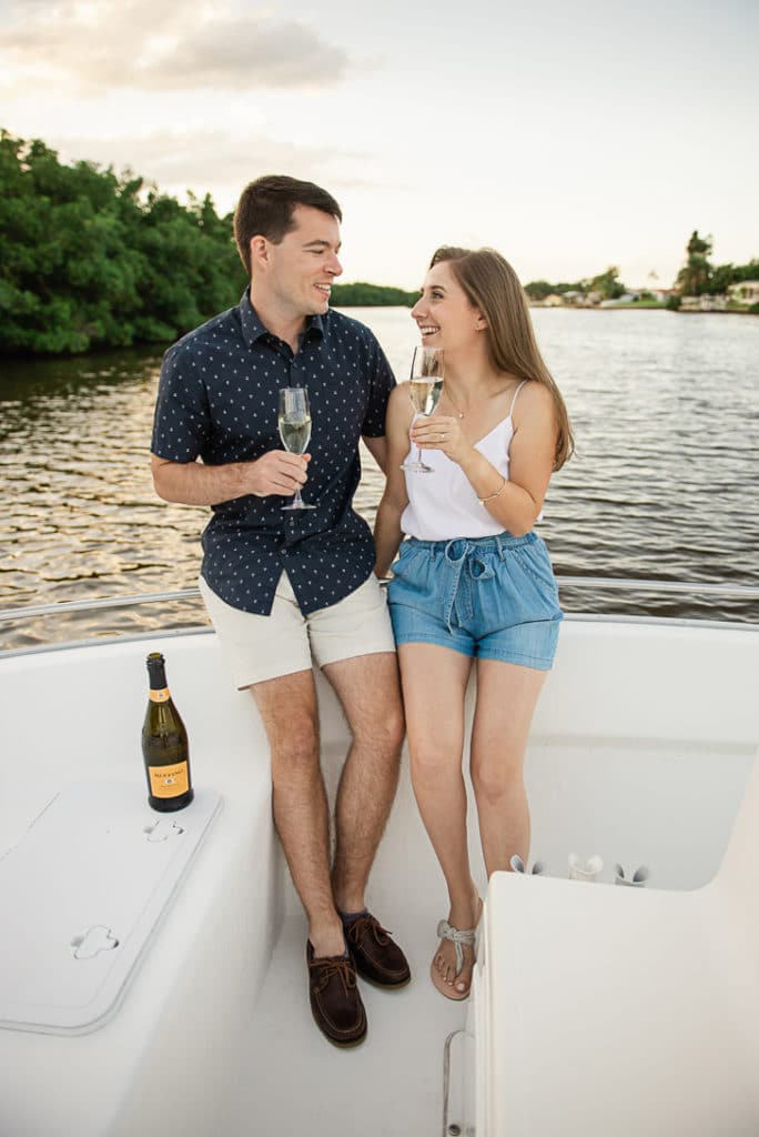 Tampa Wedding Photographer | Joyelan Photography | Sunset Boat Engagement Session St. Pete