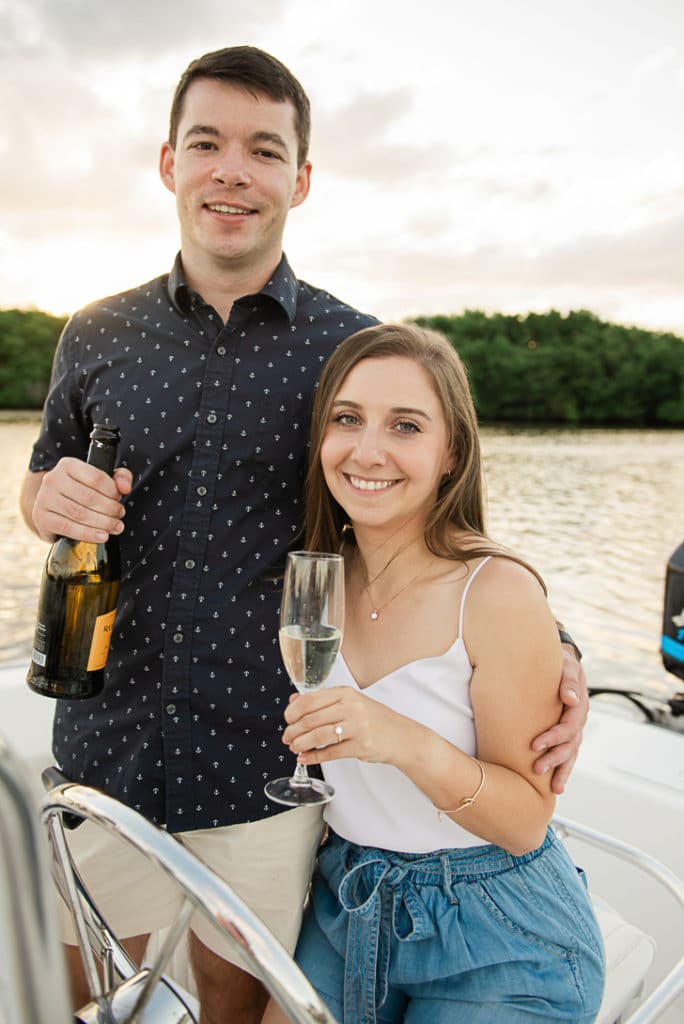 Tampa Wedding Photographer | Joyelan Photography | Sunset Boat Engagement Session St. Pete