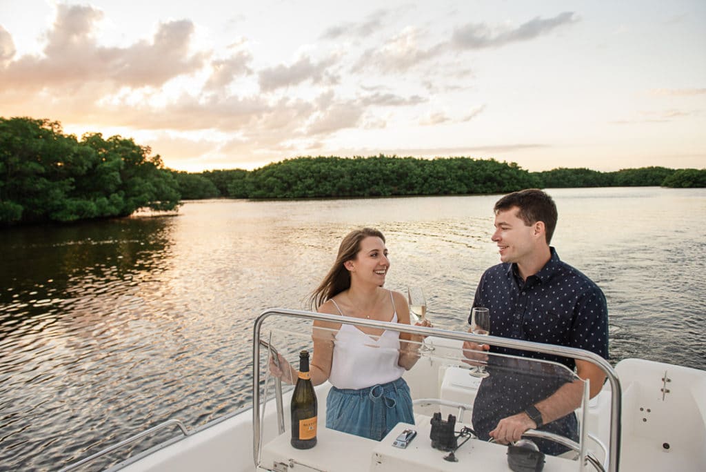 Tampa Wedding Photographer | Joyelan Photography | Sunset Boat Engagement Session St. Pete