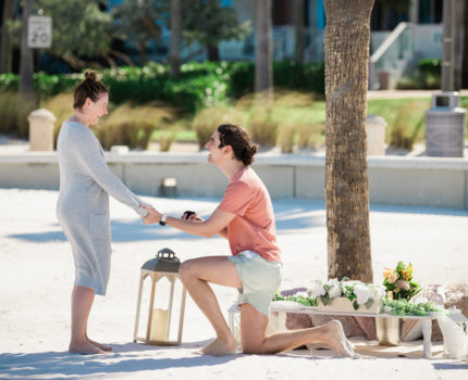Proposal photography on Clearwater Beach by Tampa Wedding Photographer Joyelan