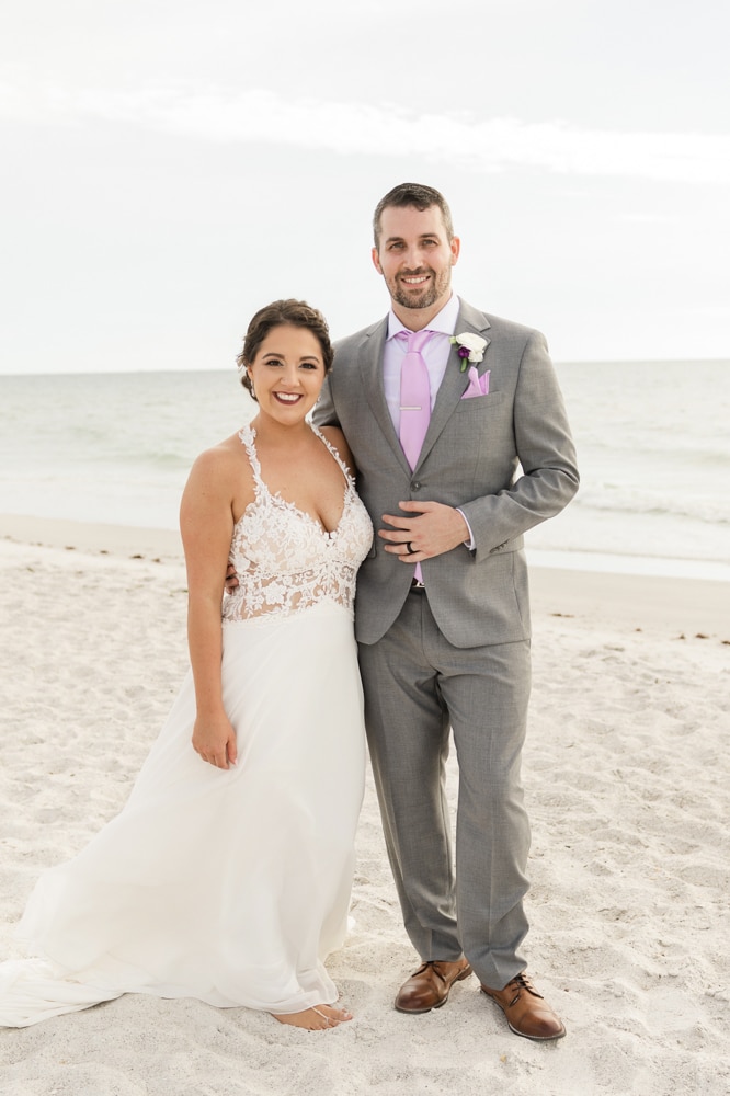 Bride and Groom on beach