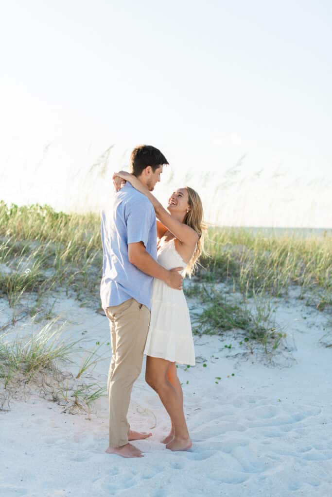 Clearwater Beach - Engagement Session with dog - Diana and John - Joyelan Photography