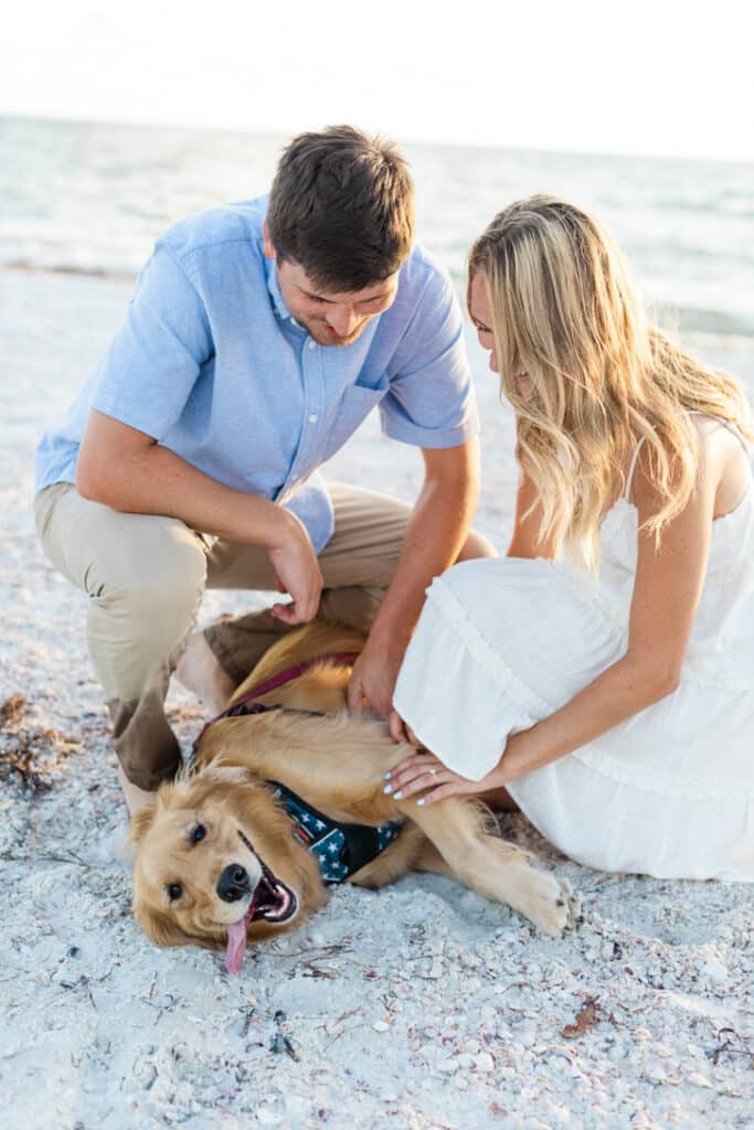 Clearwater Beach - Engagement Session with dog - Diana and John - Joyelan Photography