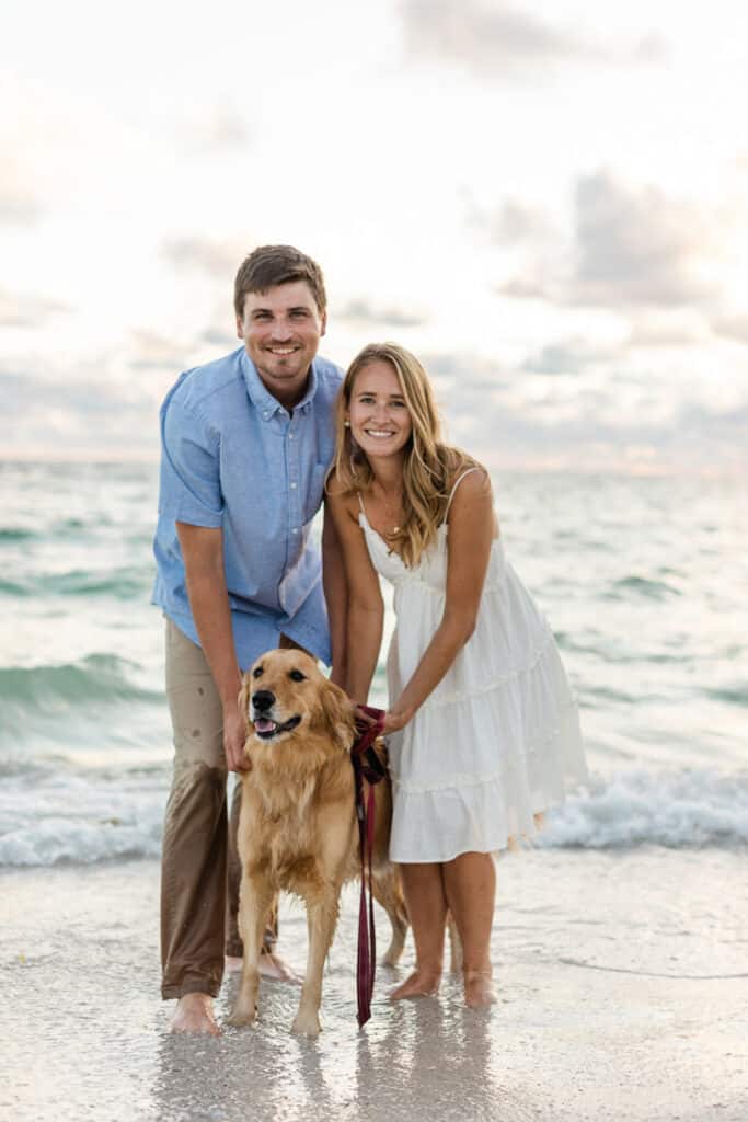 Clearwater Beach - Engagement Session with dog - Diana and John - Joyelan Photography