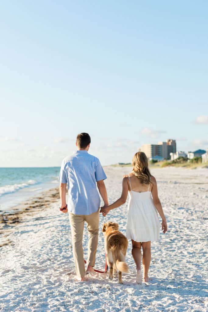 Clearwater Beach - Engagement Session with dog - Diana and John - Joyelan Photography