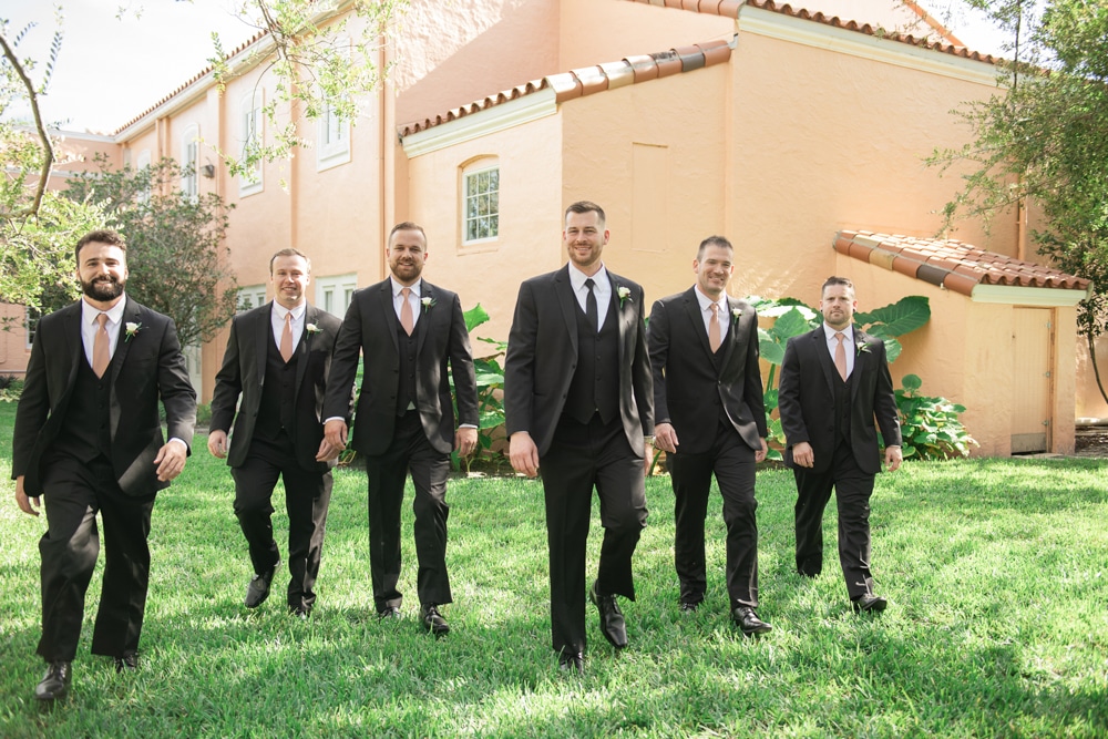 groomsman wedding walking