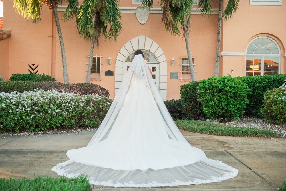 Bride in wedding dress St. Pete Womens Club