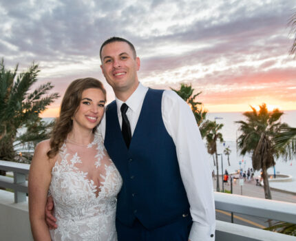 Bride and Groom Sunset at Wyndham grand clearwater beach